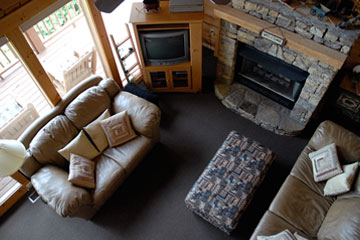 Living area from upper level loft